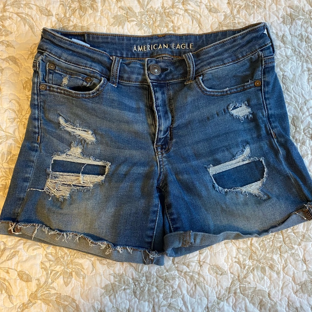 AE ripped jean shorts